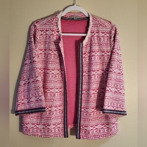 Valerie Stevens Women's Pink Patterned Sweater Size Large